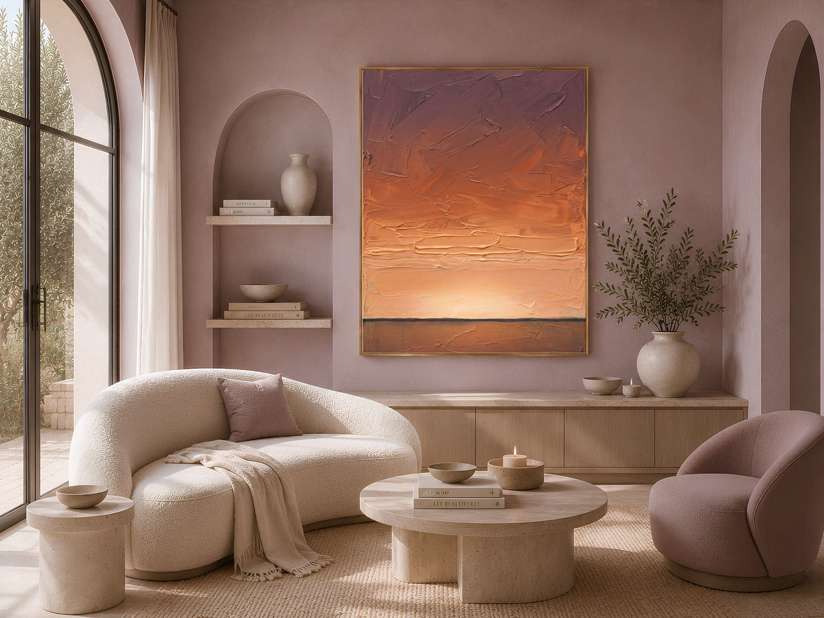 Color Field Wall Art, Impasto Oil Painting Print - Digital Download