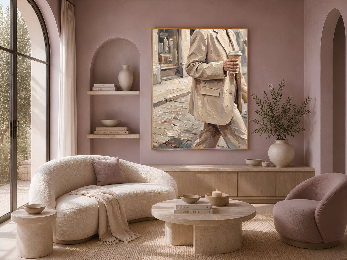 Old Money Aesthetic Wall Art, Impasto Oil Painting Print - Digital Download
