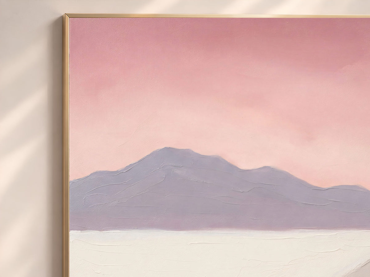 Pink Sunset Desert Landscape Wall Art - Digital Download