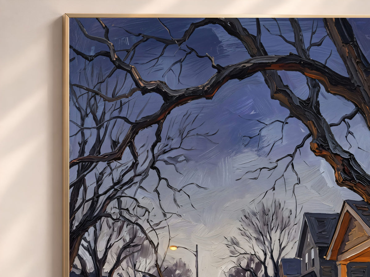 Trick or Treat Wall Art, Impasto Oil Painting Print - Digital Download