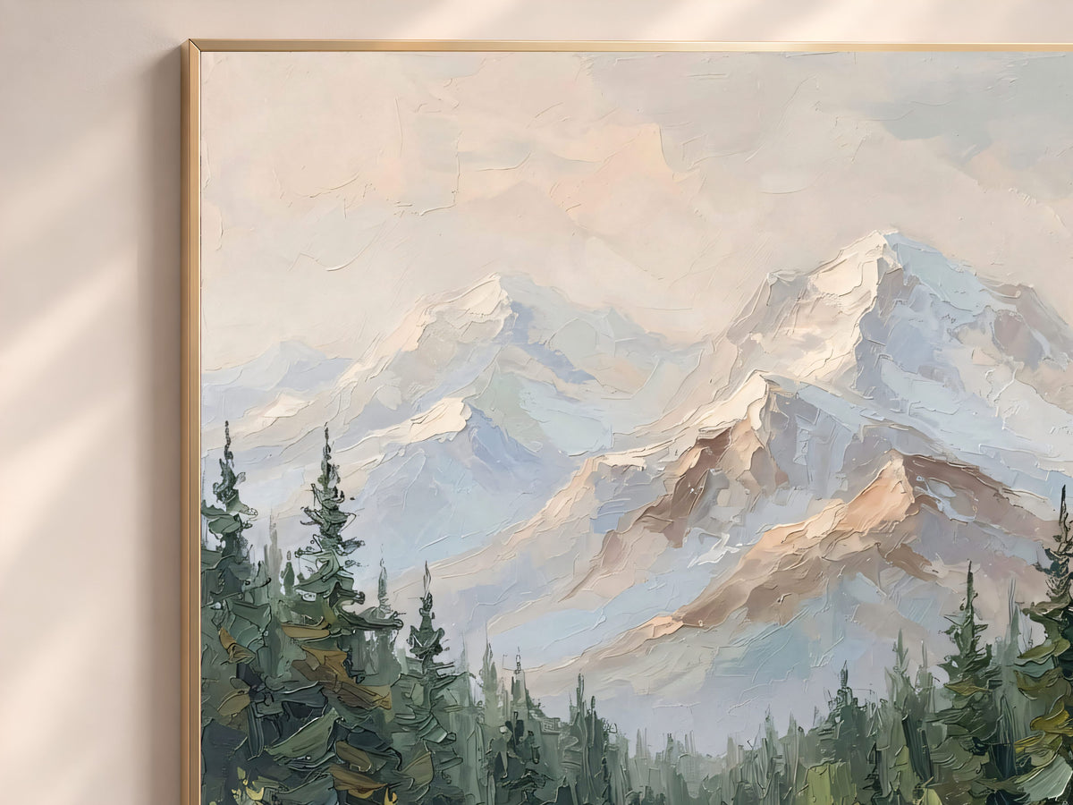 Grizzly Bear Wall Art, Impasto Oil Painting Print - Digital Download