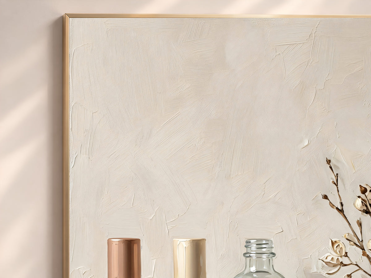 Bathroom Vanity Wall Art, Impasto Oil Painting Print - Digital Download