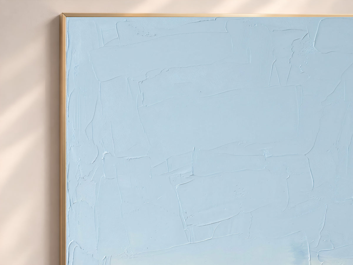 Ocean Horizon Wall Art, Impasto Oil Painting Print - Digital Download