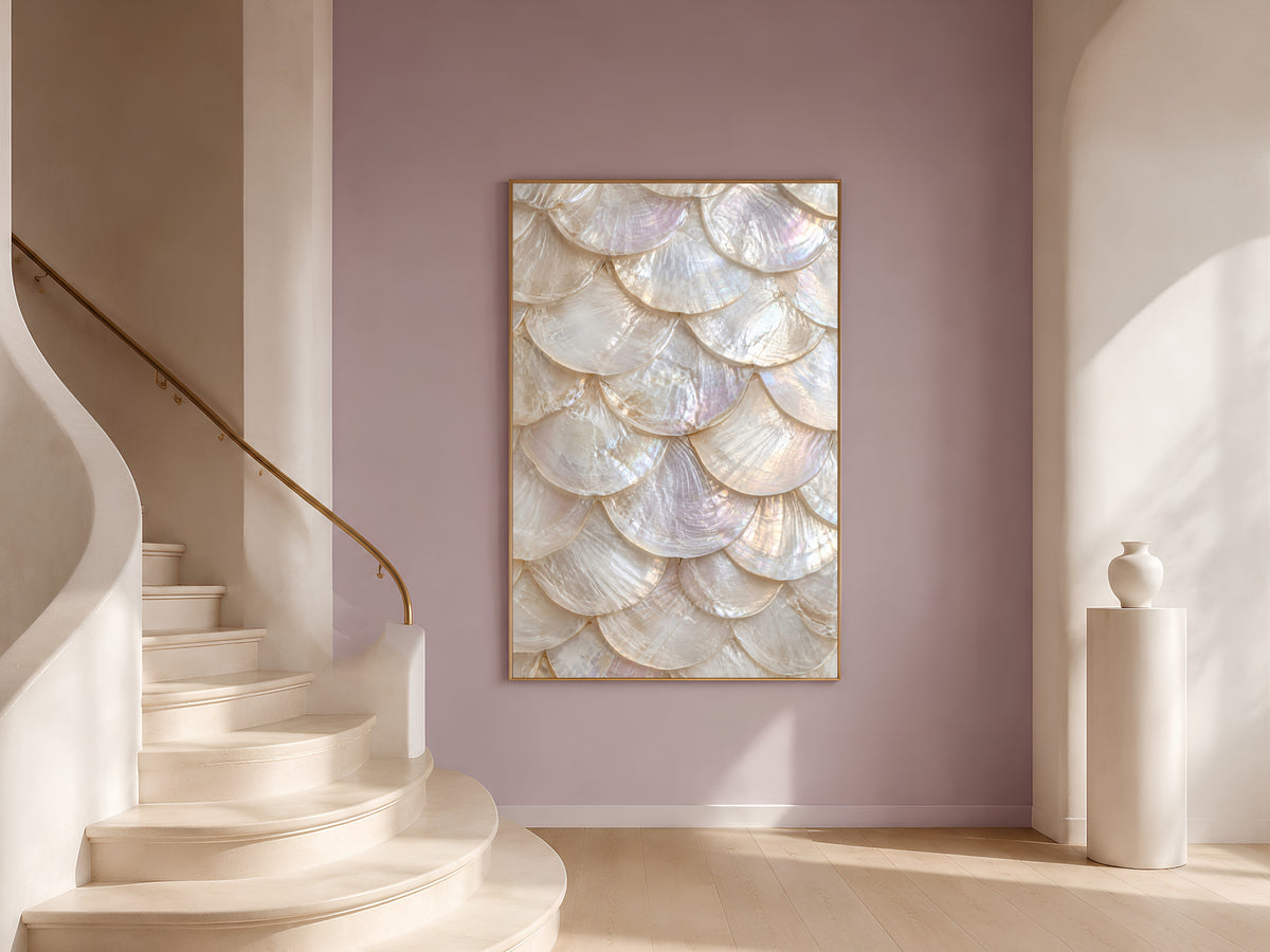 Mother of Pearl Wall Art, Iridescent Shell Print - Digital Download