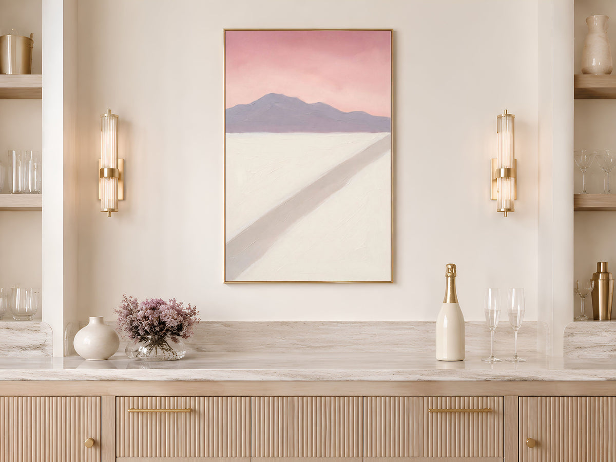 Pink Sunset Desert Landscape Wall Art - Digital Download