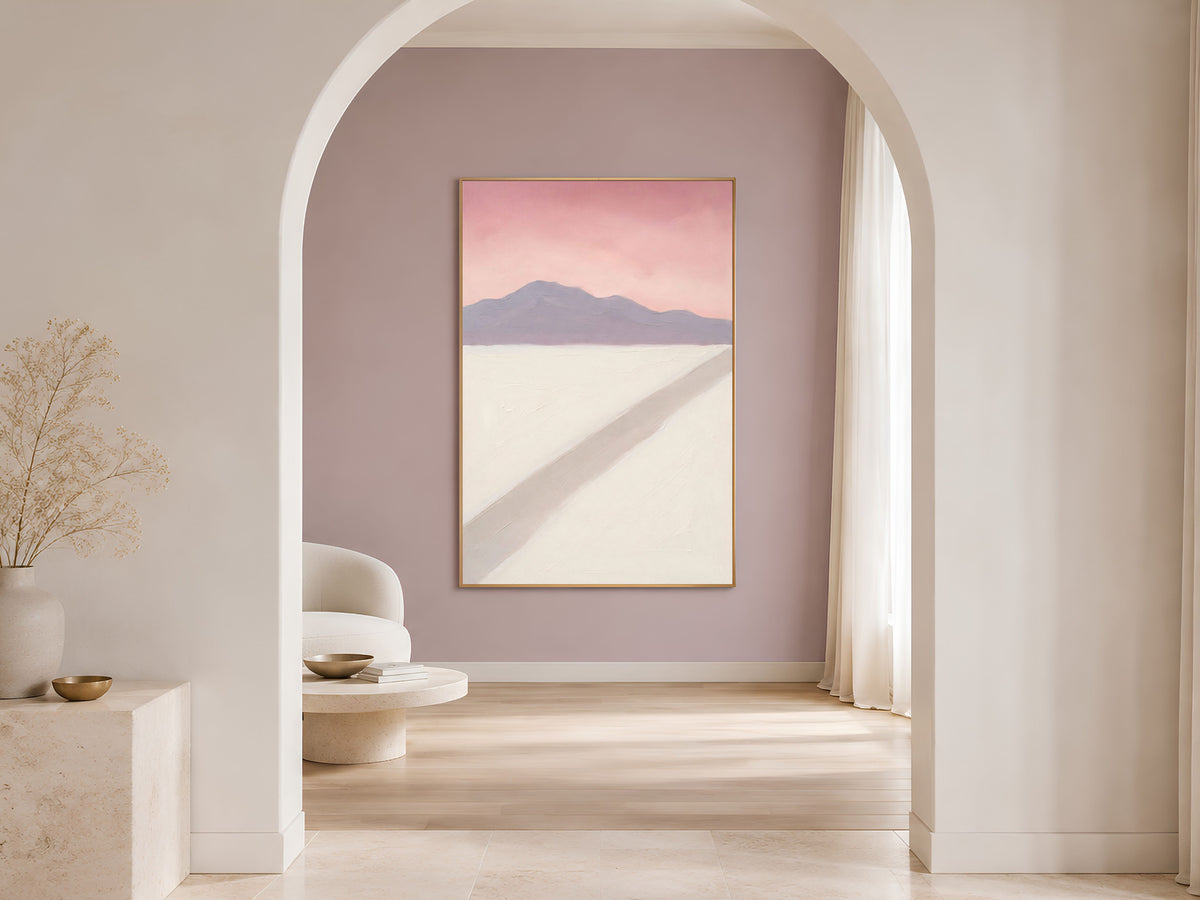 Pink Sunset Desert Landscape Wall Art - Digital Download