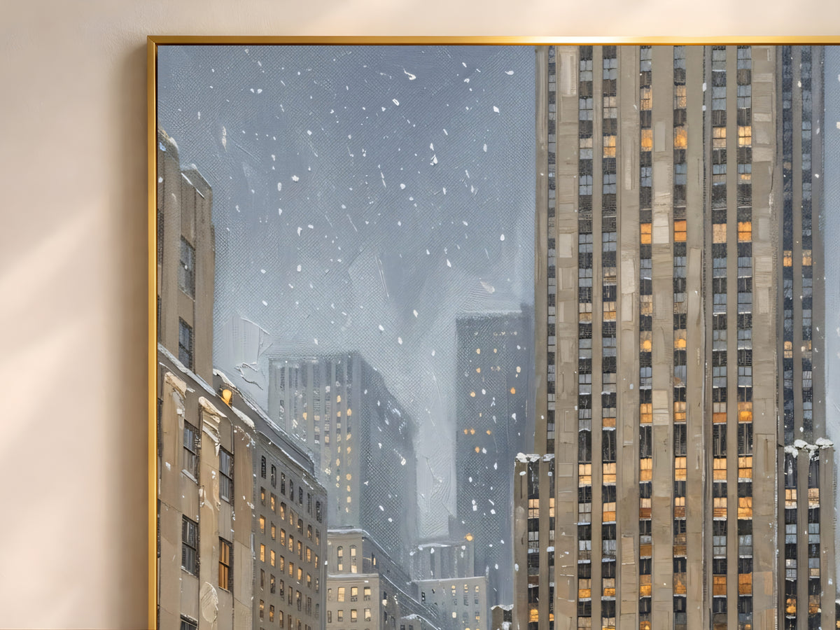 New York Winter Wall Art, Snowy NYC Print - Digital Download