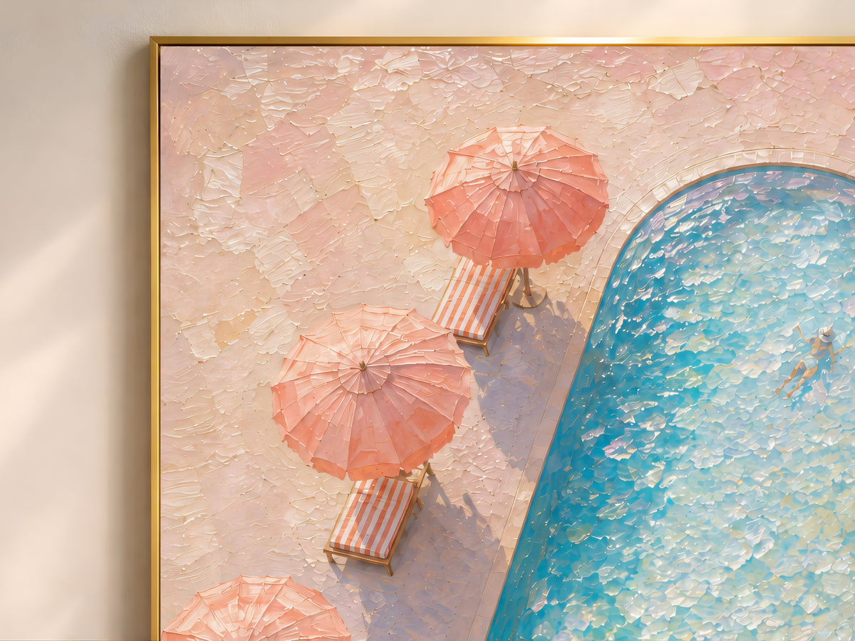 Aerial Swimming Pool Wall Art, Coastal Riviera Print - Digital Download