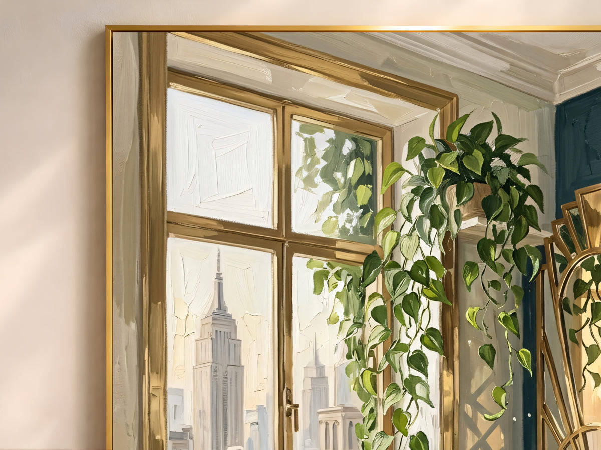Art Deco NYC Apartment Print, Hollywood Regency Wall Art - Digital Download