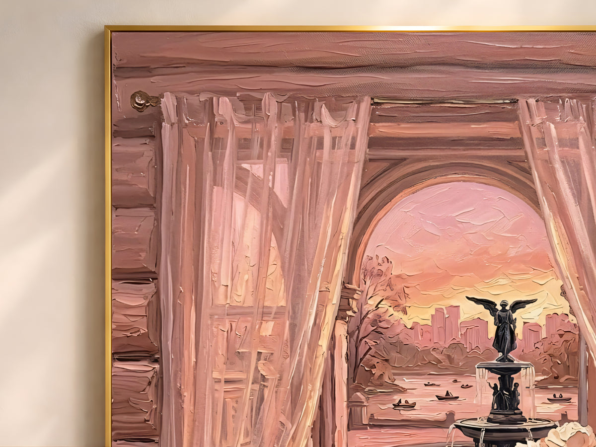Bethesda Fountain Print, Central Park Sunset Wall Art - Digital Download