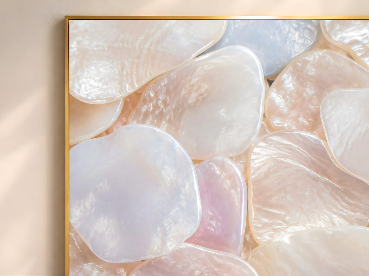 Blush Pearl Capiz Shell Wall Art, Soft Pink Ivory Print - Digital Download
