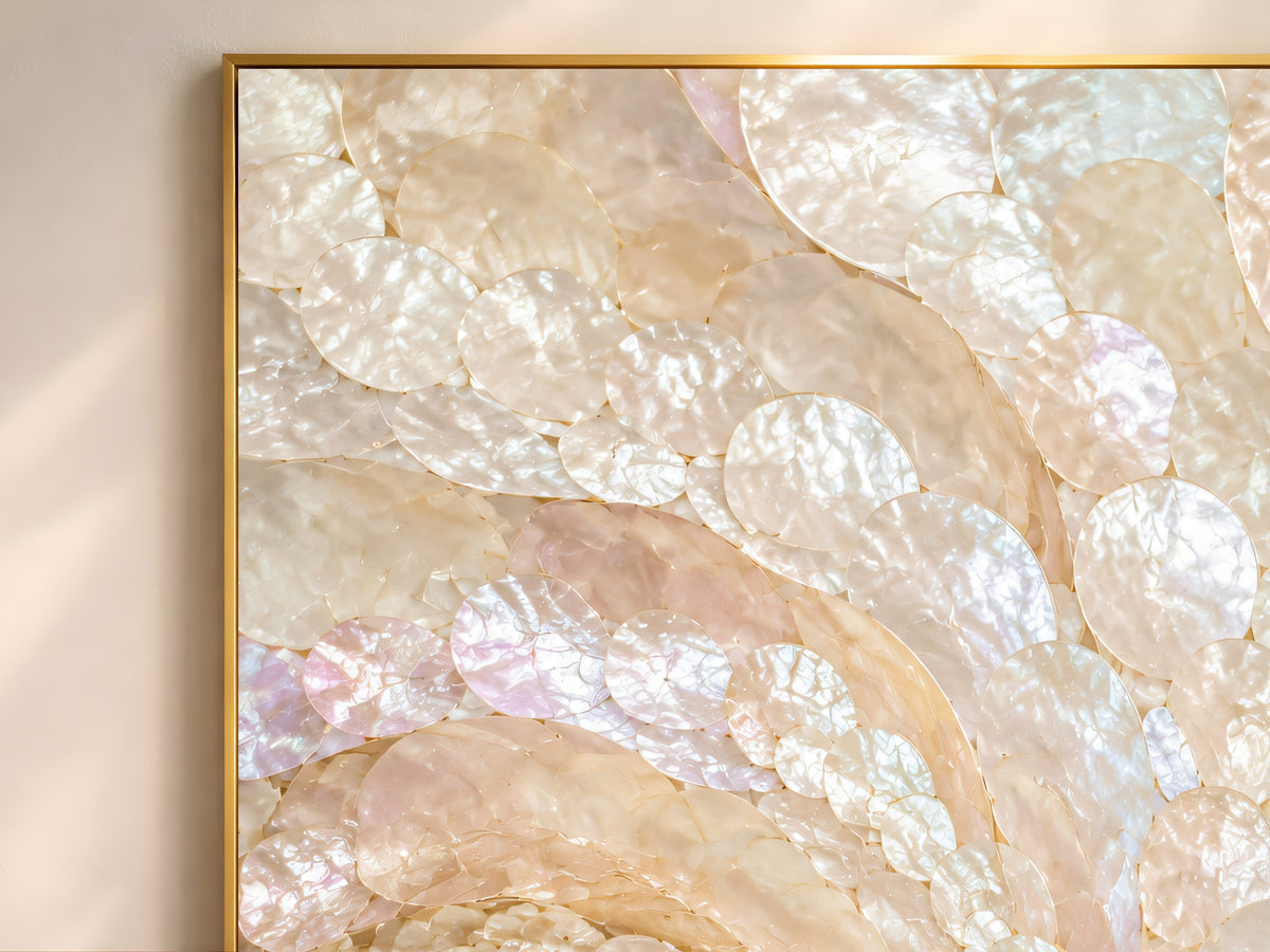 Capiz Shell Wall Art, Iridescent Pearl Swirl Print - Digital Download