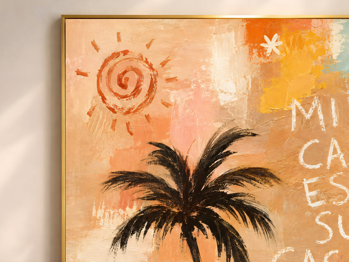 Mi Casa Es Su Casa Wall Art, Tropical Boho Beach Print - Digital Download