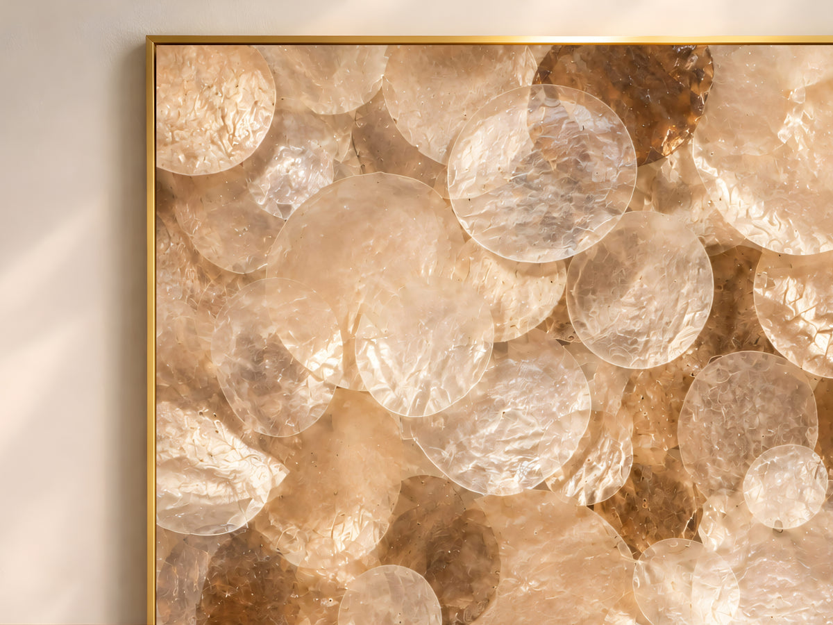 Caramel Capiz Shell Wall Art, Tortoiseshell Ombre Print - Digital Download