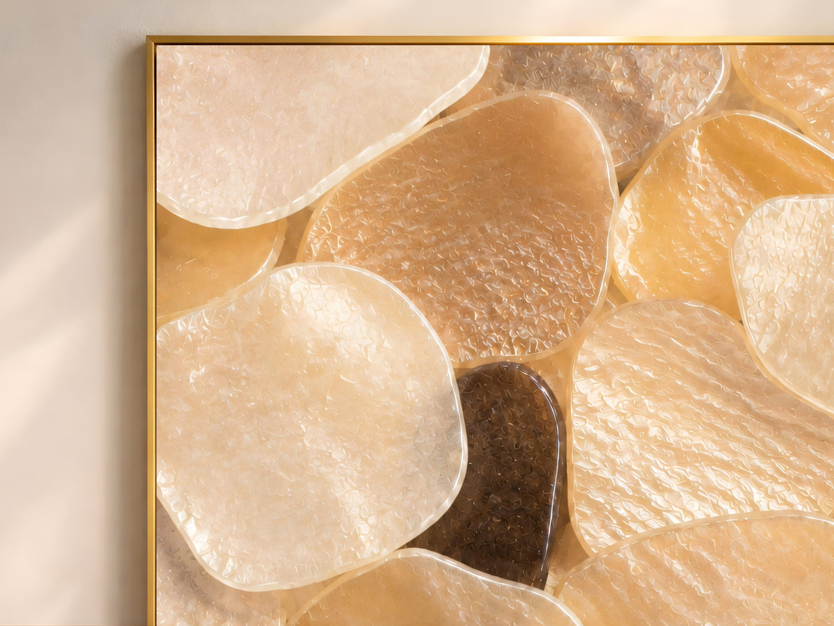 Honey Gold Capiz Shell Wall Art, Amber Espresso Accent Print - Digital Download