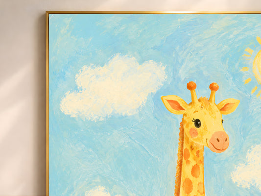 Giraffe Nursery Wall Art, Safari Kids Room Print - Digital Download