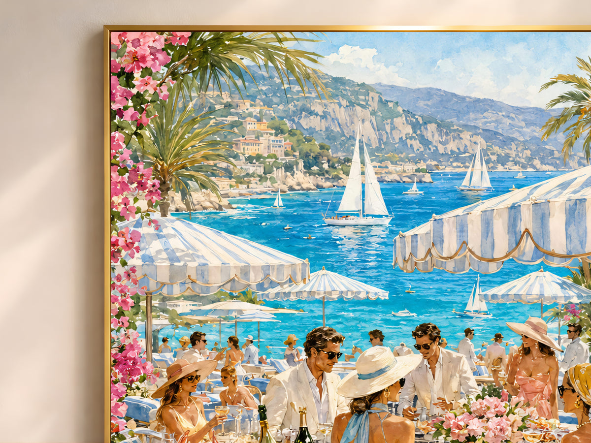 French Riviera Wall Art, Coastal Aperitivo Print - Digital Download
