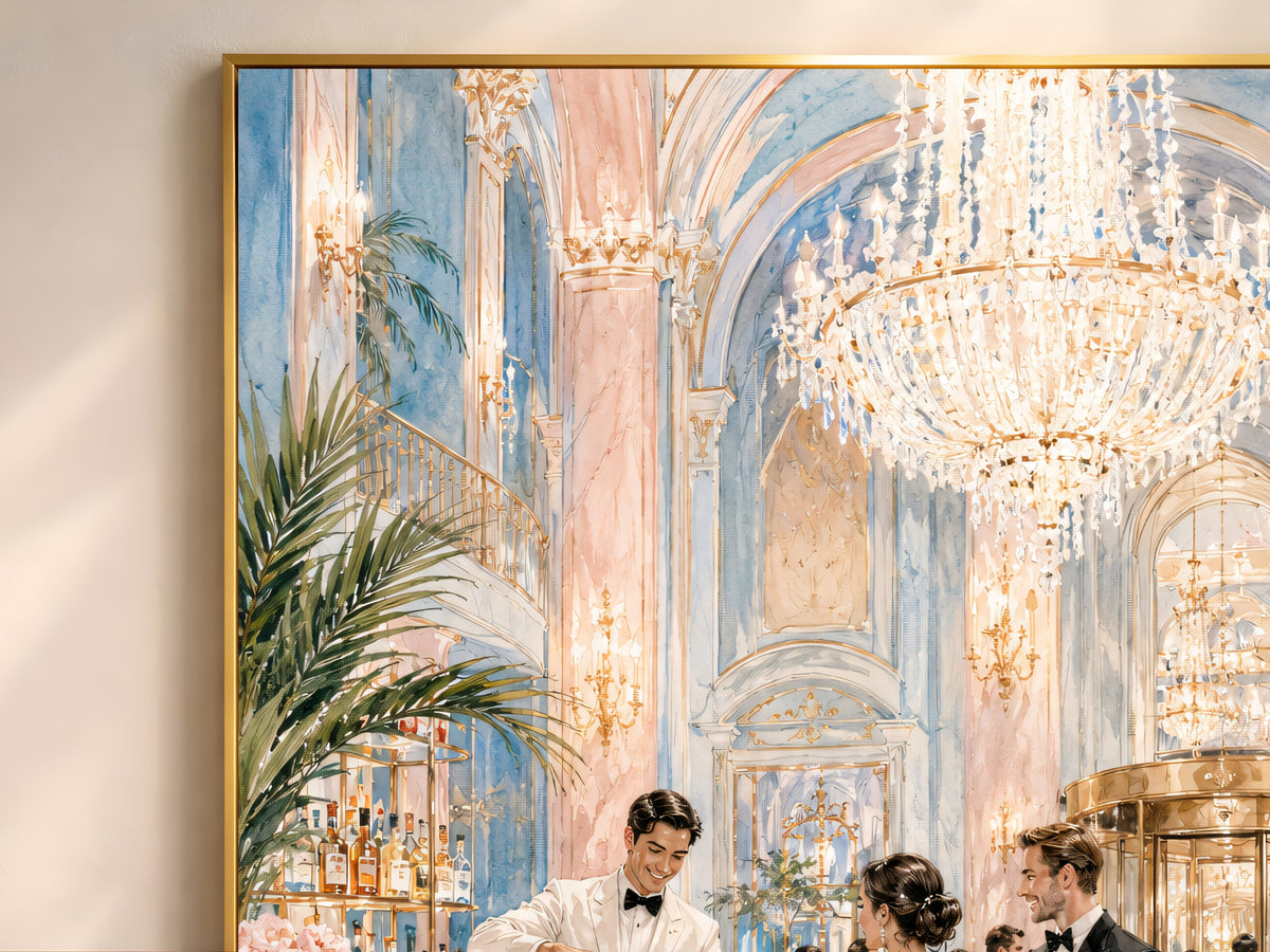 Grand Hotel Lobby Wall Art, Old Money Aesthetic Print - Digital Download