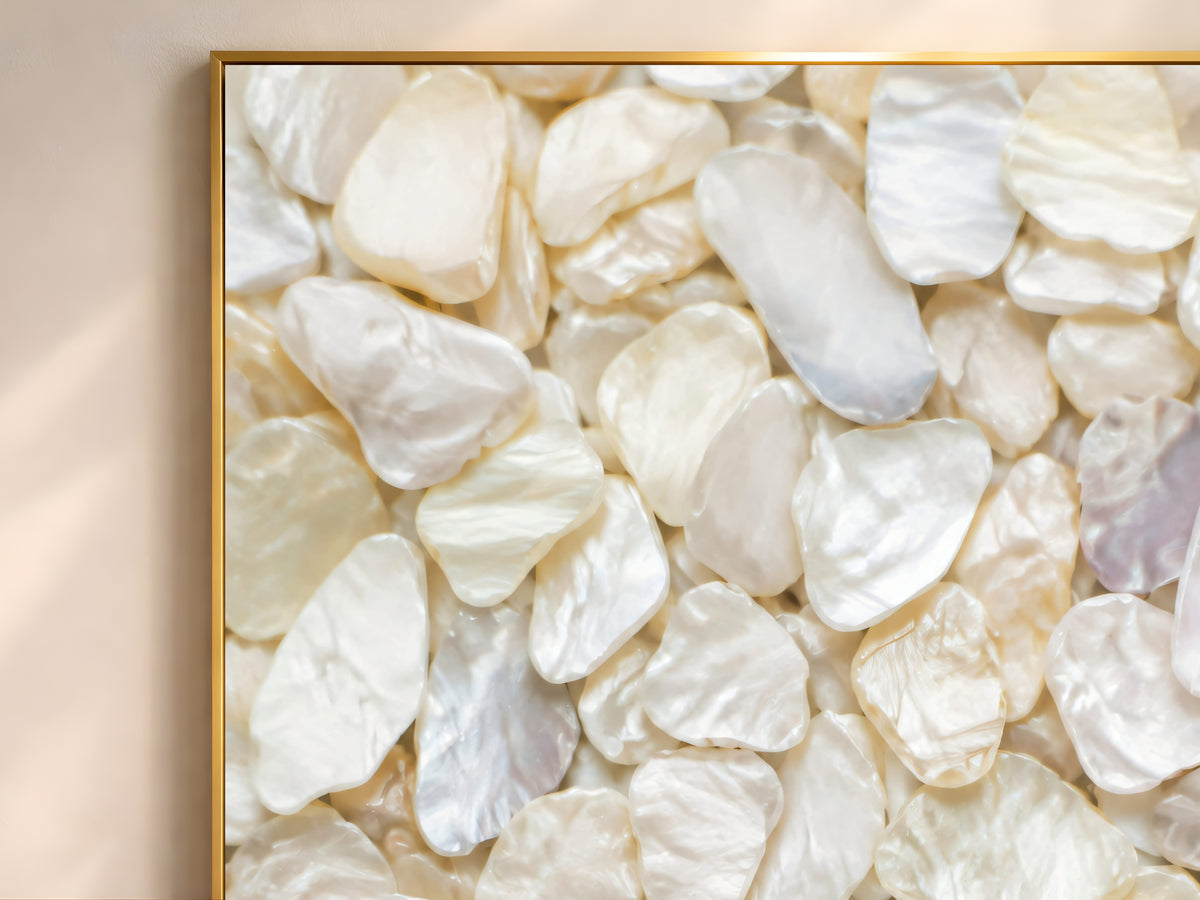 White Capiz Shell Wall Art, Mother of Pearl Print - Digital Download