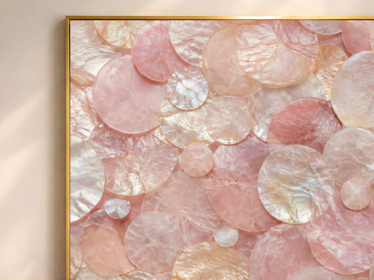 Rose Quartz Wall Art, Capiz Shell Abstract Print - Digital Download