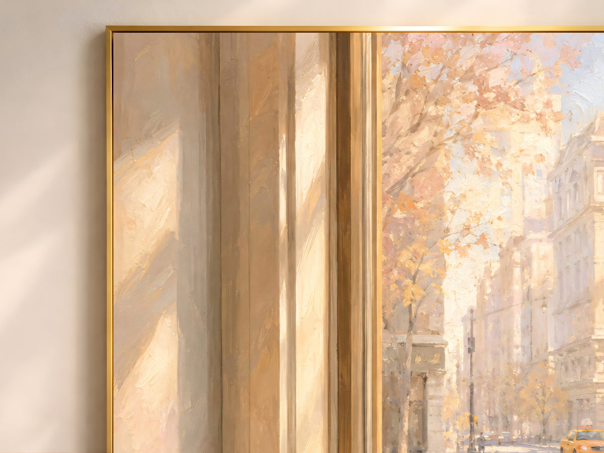 Cafe Window Wall Art, Light Academia Print, Pastel Morning Coffee Painting - Digital Download