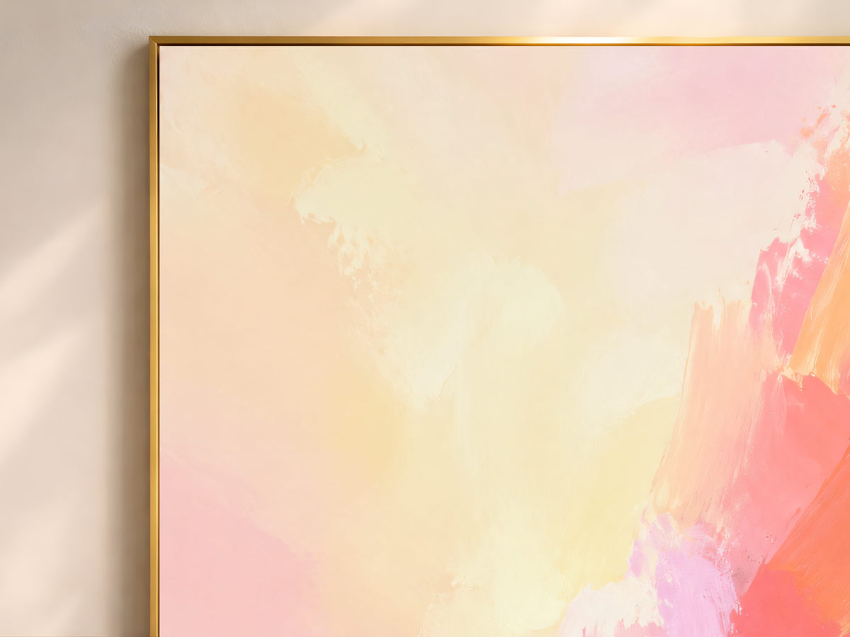 Peach Pink Abstract Wall Art, Sherbet Dopamine Decor Print - Digital Download