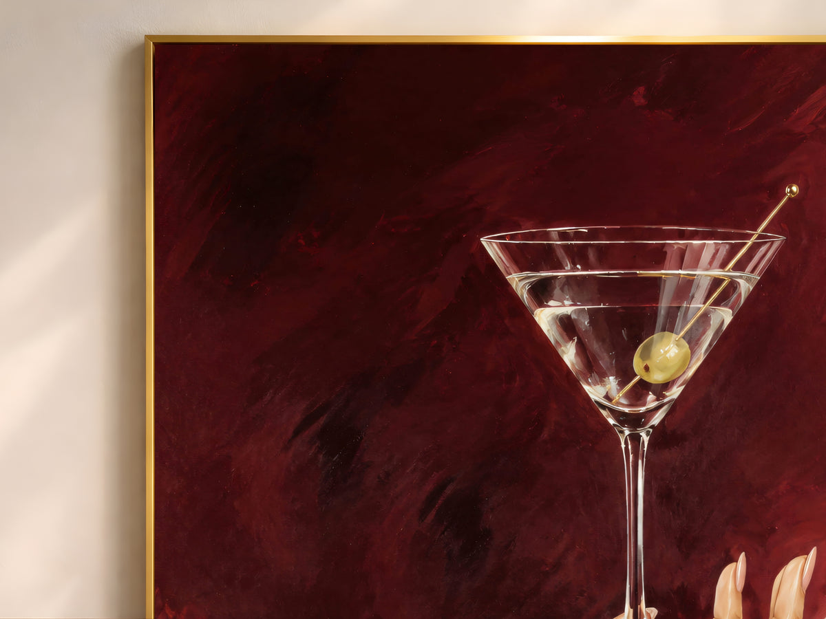 Martini Wall Art, Zebra Print Bar Cart Decor - Digital Download