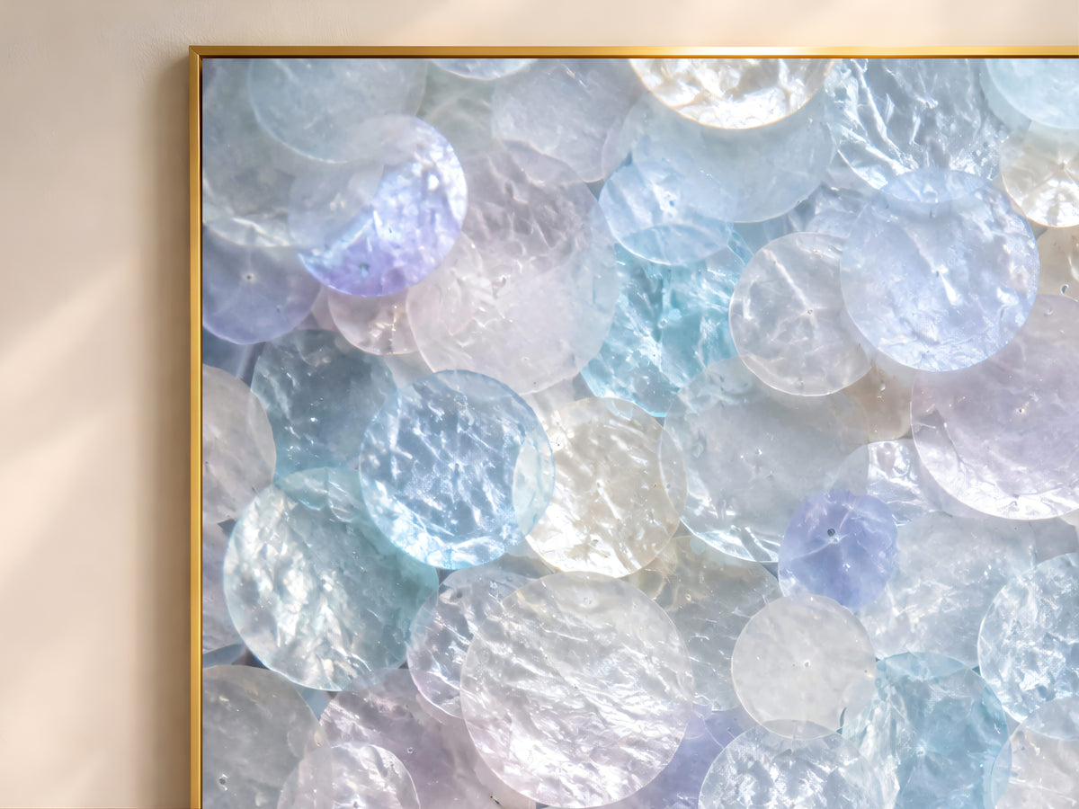 Periwinkle Capiz Shell Wall Art, Icy Blue Lilac Print - Digital Download