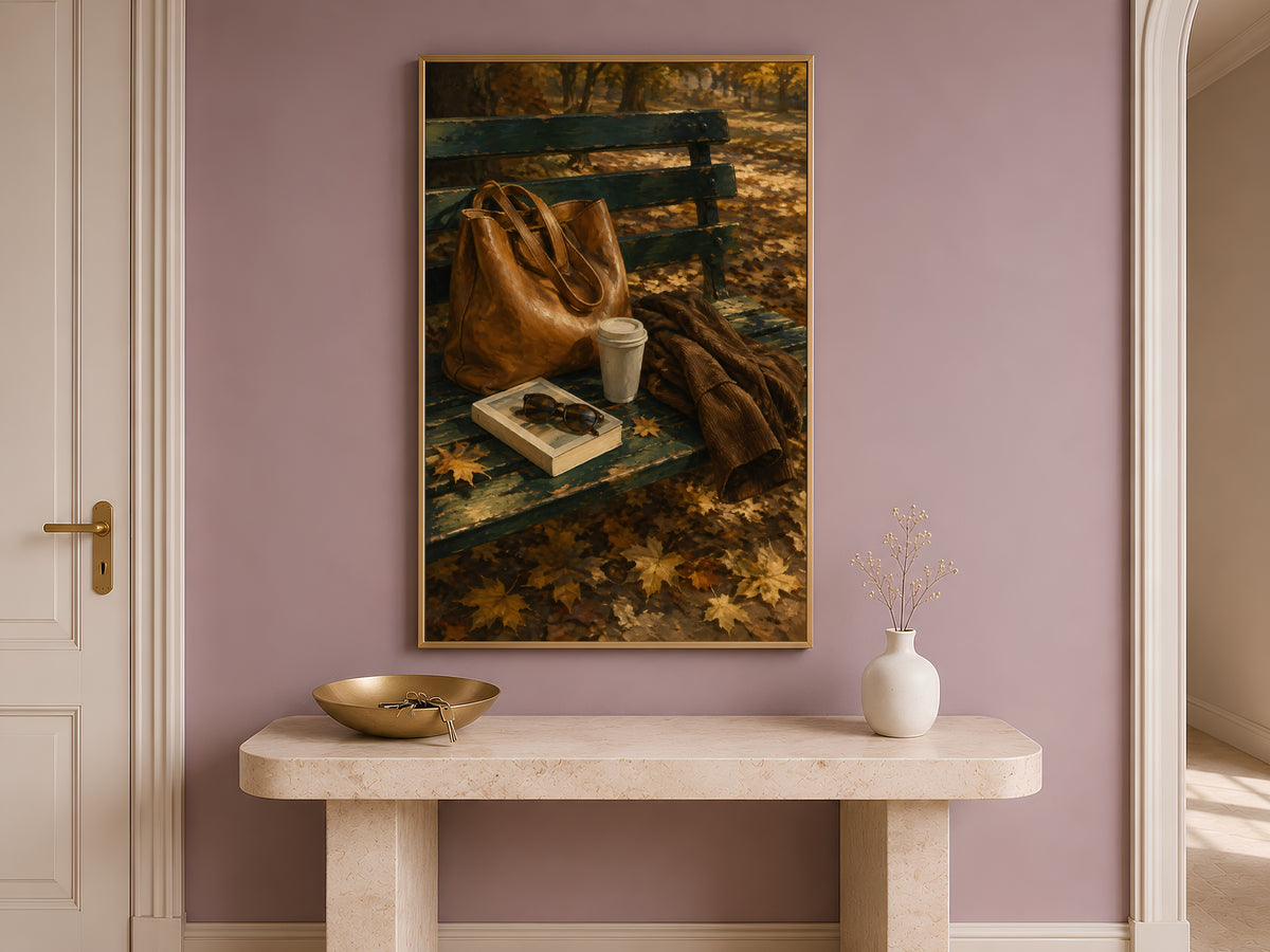 Autumn Still Life Wall Art, Light Academia Print, Cozy Fall Painting - Digital Download