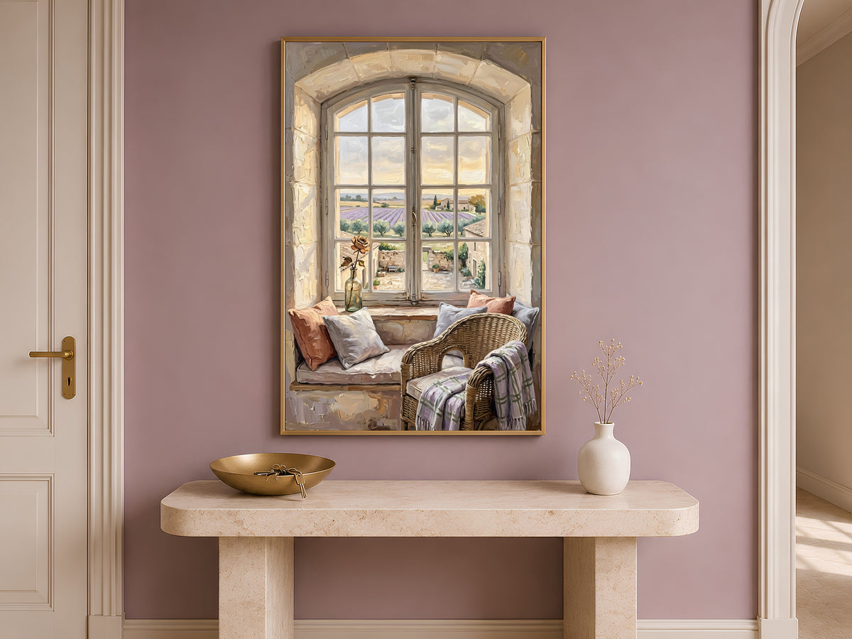 Chateaucore Window View Print, French Countryside Wall Art - Digital Download