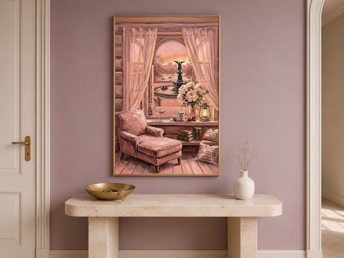 Bethesda Fountain Print, Central Park Sunset Wall Art - Digital Download