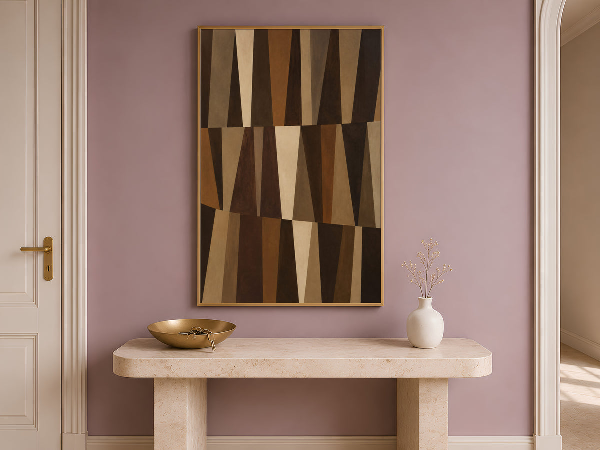 Mid Century Geometric Wall Art, Abstract Triangle Print - Digital Download