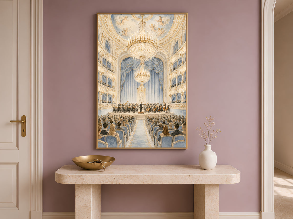 Opera House Wall Art, Concert Hall Illustration - Digital Download