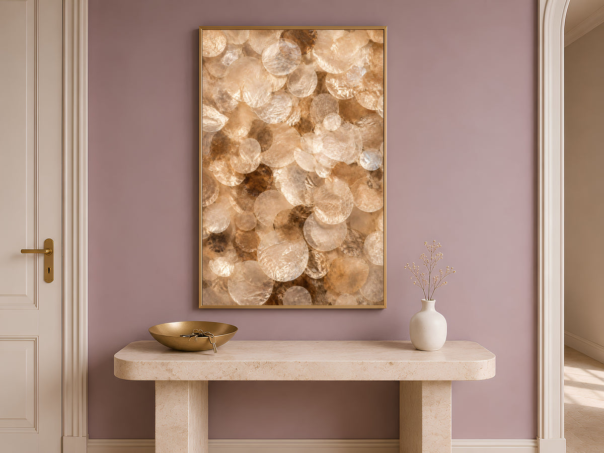 Caramel Capiz Shell Wall Art, Tortoiseshell Ombre Print - Digital Download