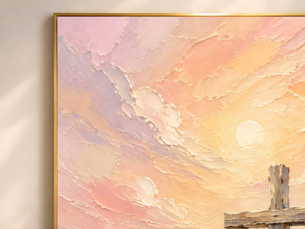 Lamb and Cross Painting, Christian Wall Art - Digital Download