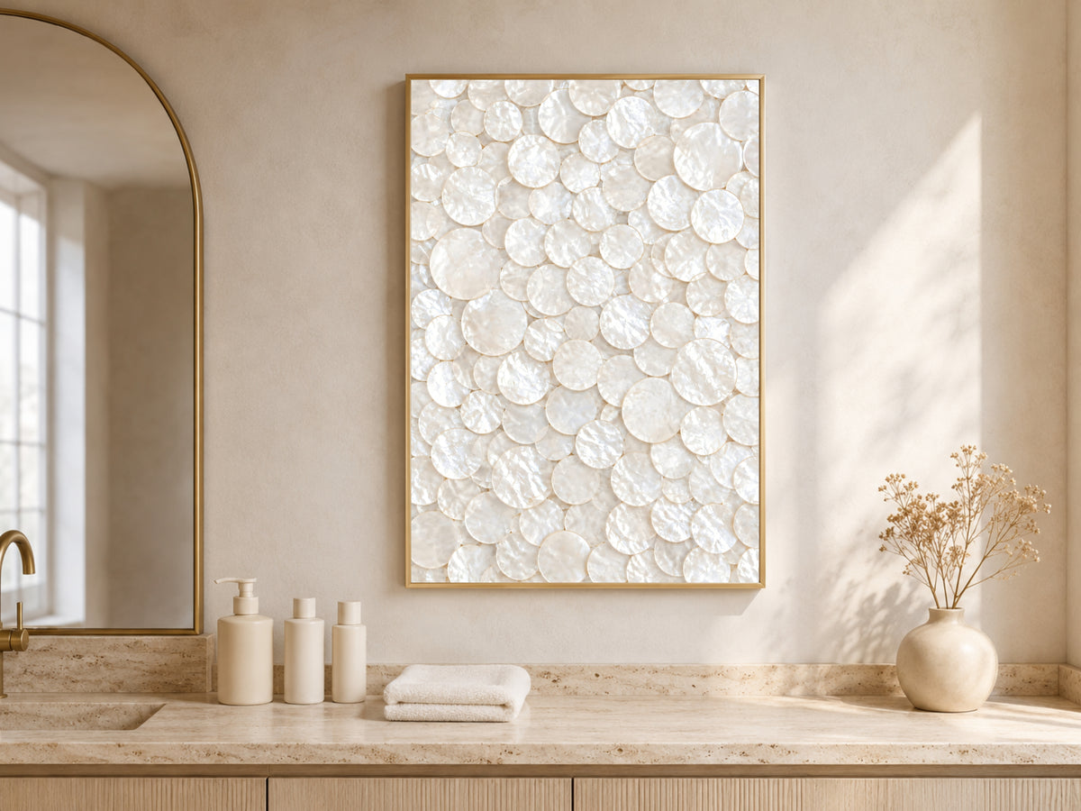 Capiz Shell Mosaic Wall Art, Mother of Pearl Print - Digital Download