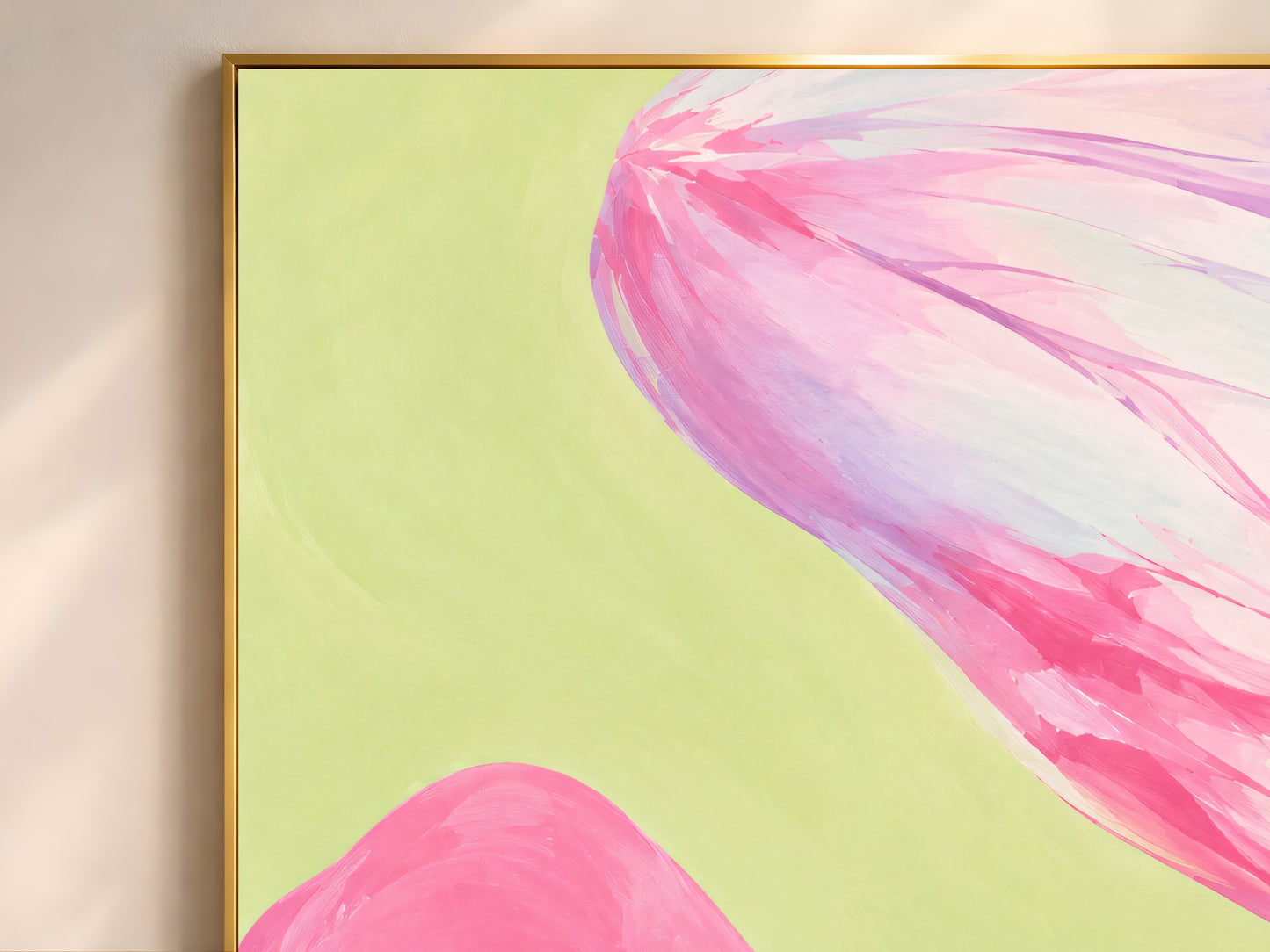 Close-up of pink and purple abstract art texture, translucent petal and line detail