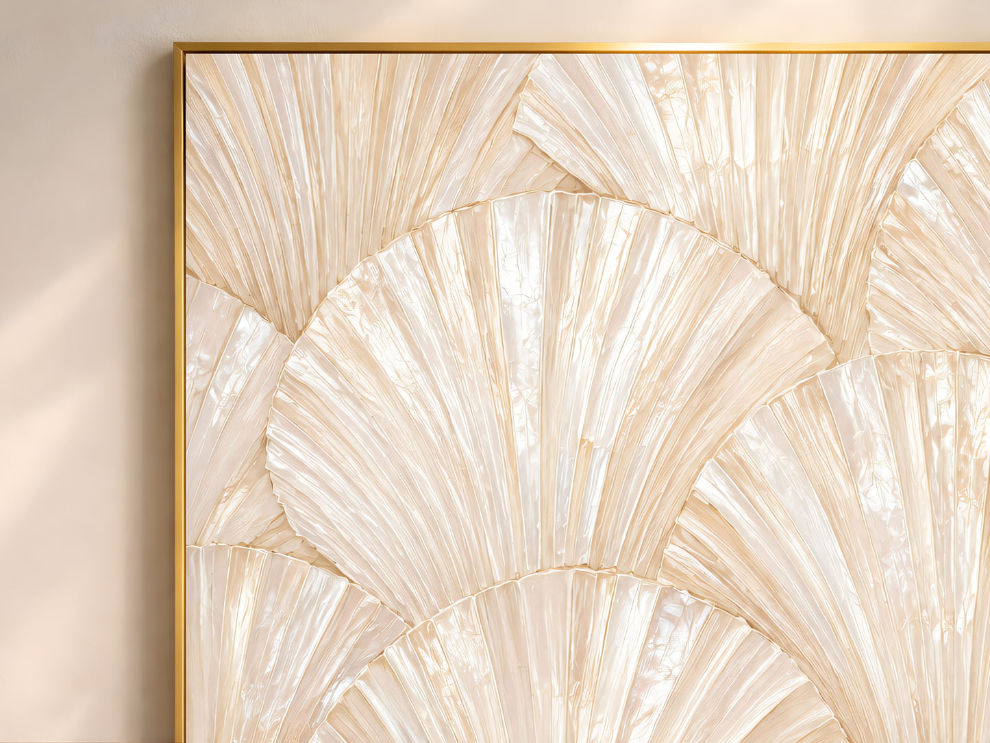 Close up impasto texture wall art, cream gold leaf detail, textured fine art print