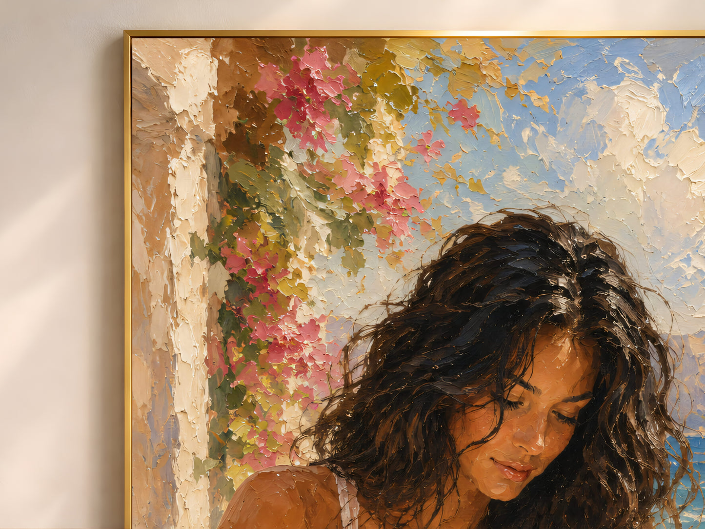 Woman on Terrace Painting Print - Digital Download