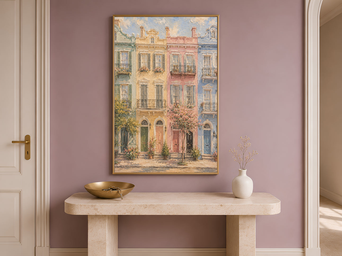 Rainbow Row Charleston Wall Art - Digital Download