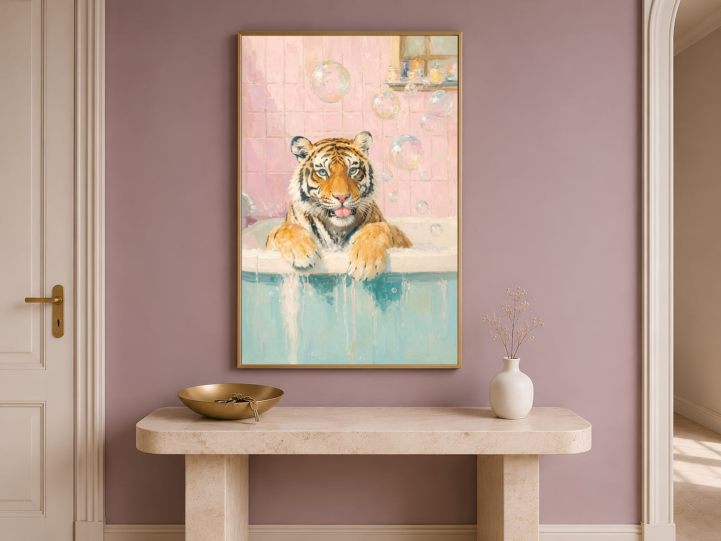 Tiger in Bathtub Wall Art - Digital Download