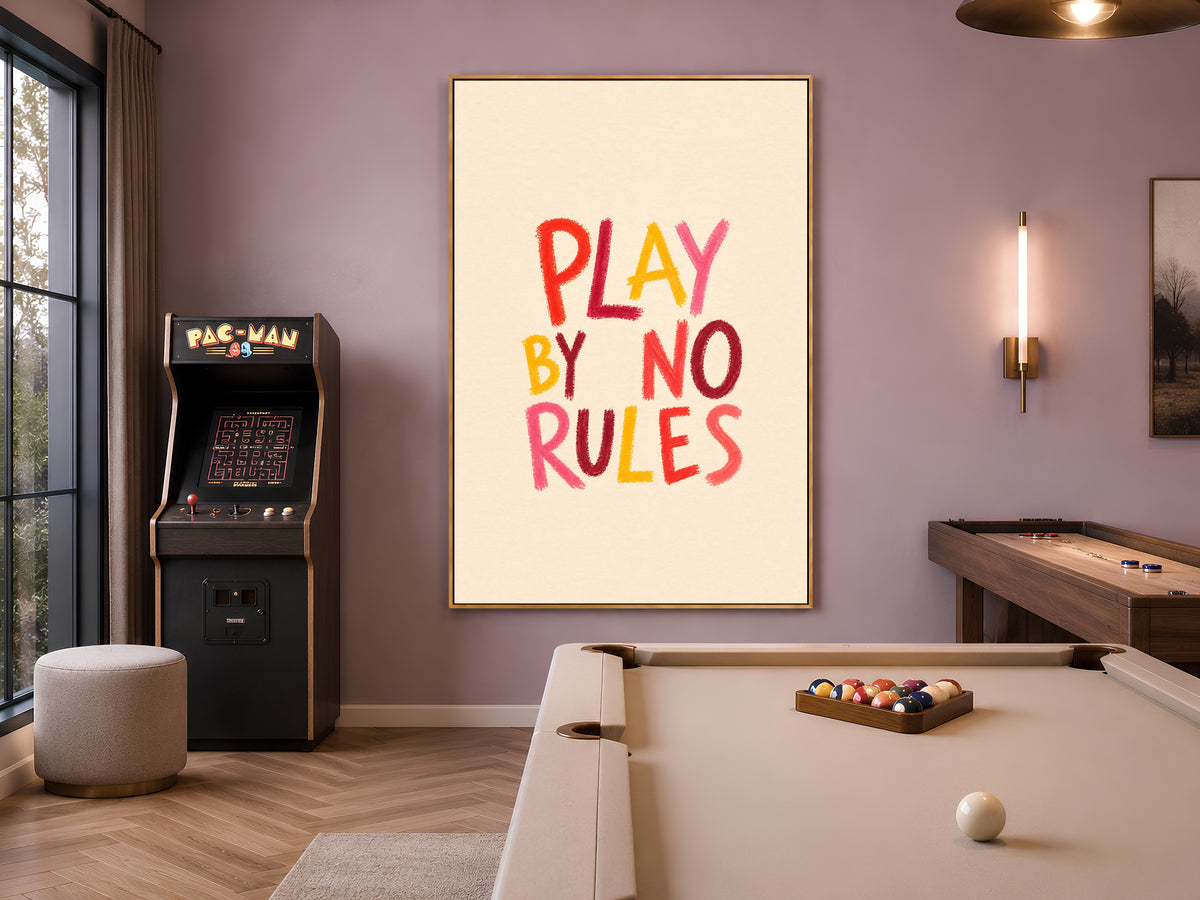 Play By No Rules Quote Print, Dopamine Decor Wall Art - Digital Download