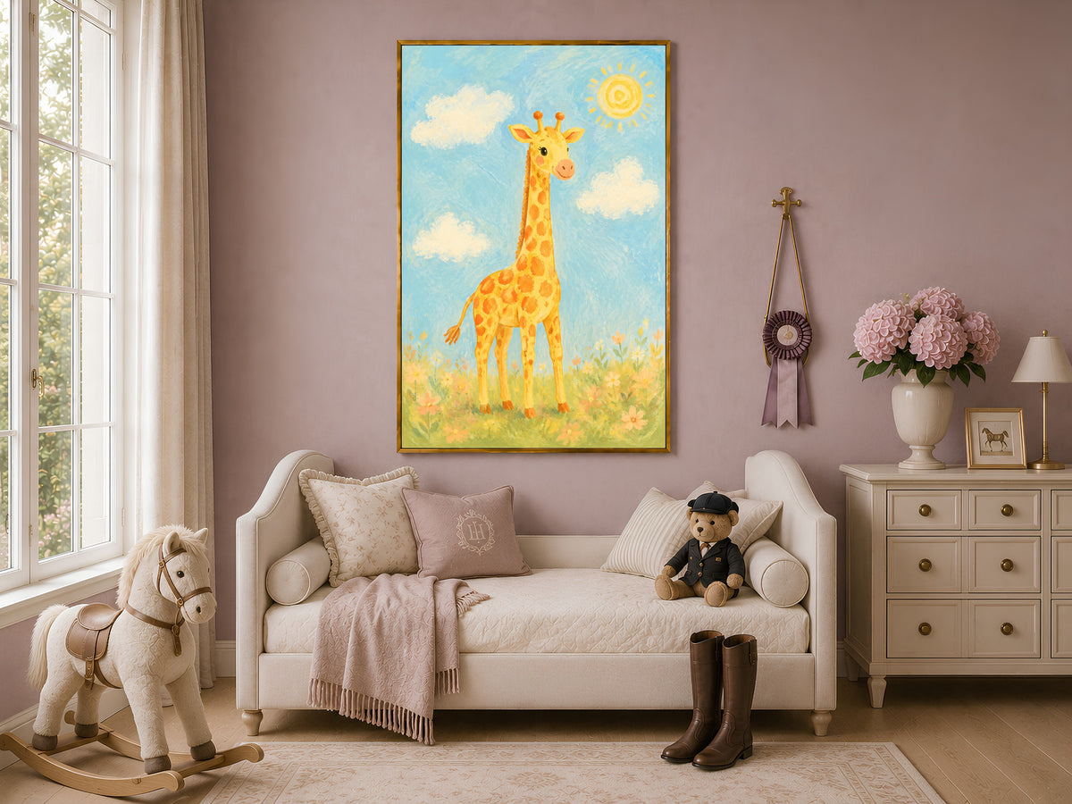 Giraffe Nursery Wall Art, Safari Kids Room Print - Digital Download
