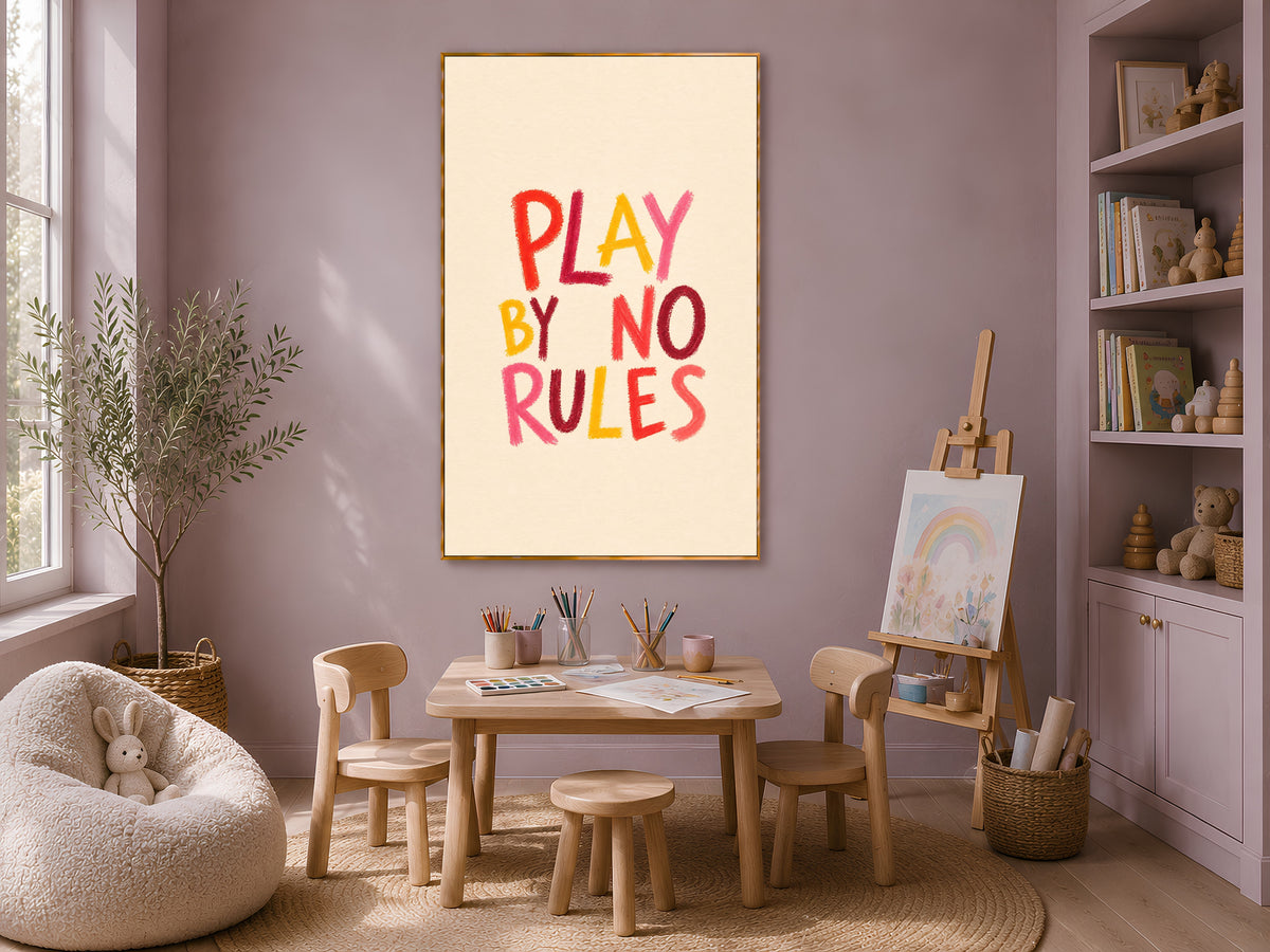 Play By No Rules Quote Print, Dopamine Decor Wall Art - Digital Download