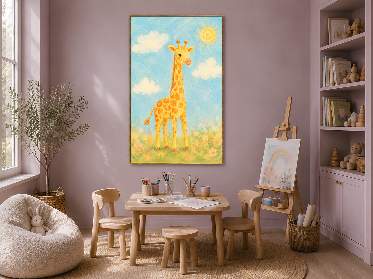 Giraffe Nursery Wall Art, Safari Kids Room Print - Digital Download