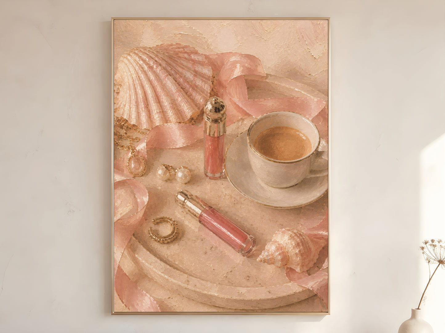 Rich girl bathroom wall art printable, feminine spa-inspired decor, luxury neutral bathroom artwork, coastal Italy digital download