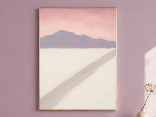 Pink Sunset Desert Landscape Wall Art - Digital Download