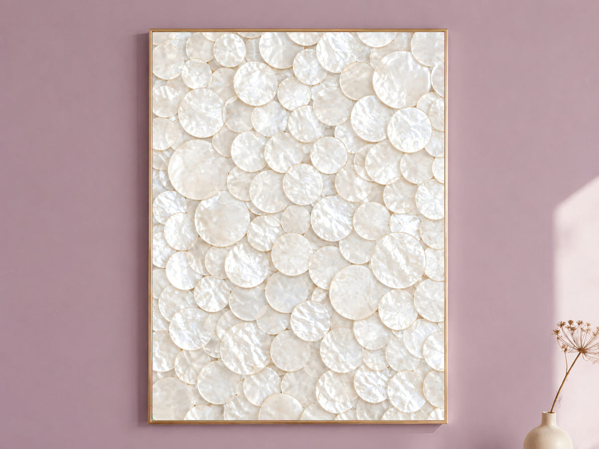 Capiz Shell Mosaic Wall Art, Mother of Pearl Print - Digital Download