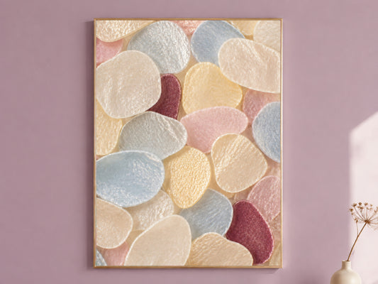 Pastel Capiz Shell Wall Art, Danish Pastel Confetti Print - Digital Download