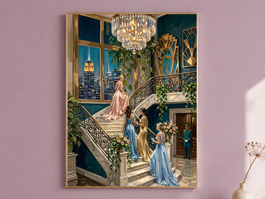 Art Deco NYC Penthouse Print, Gatsby Party Wall Art - Digital Download